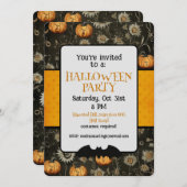 ハローウィンパーティお洒落模様 招待状 (正面/裏面)