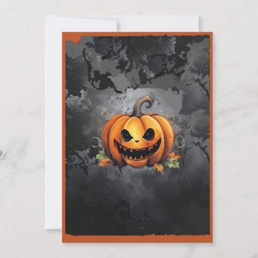 ハローウィンパーティかぼちゃホラー怖 招待状 (裏面)