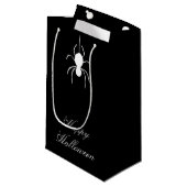 ハローウィンパーティかわいいスパイダー白黒 スモールペーパーバッグ (正面アングル)