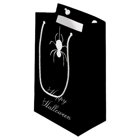 ハローウィンパーティかわいいスパイダー白黒 スモールペーパーバッグ (正面アングル)