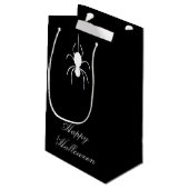 ハローウィンパーティかわいいスパイダー白黒 スモールペーパーバッグ (裏面アングル)