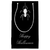 ハローウィンパーティかわいいスパイダー白黒 スモールペーパーバッグ (正面)