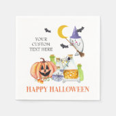 ハローウィンパーティかわいい幽霊と魔法 スタンダードカクテルナプキン (正面)