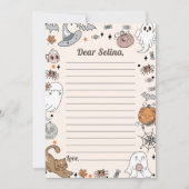 ハローウィンパーティかわいい幽霊タイムカプセルノート サンキューカード (正面)