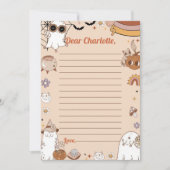 ハローウィンパーティかわいい幽霊タイムカプセルノート サンキューカード (正面)