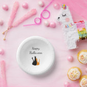 ハローウィンパーティかわいい黒オレンジ色の猫 ペーパーボウル (パーティー)