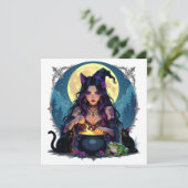 ハローウィンパーティが醸造だ！魔女をテーマにした 招待状 (スタンド正面)