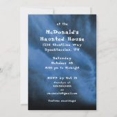 ハローウィンパーティこうもり飛んでいるウィッチ招待状 招待状 (裏面)