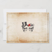 ハローウィンパーティのスカルのバラの恐怖衣裳の招待 招待状 (裏面)