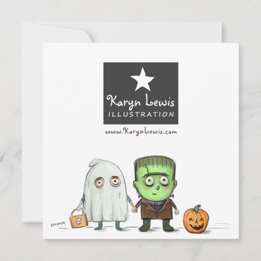 ハローウィンパーティのトリックかTreaterの招待状 招待状 (裏面)