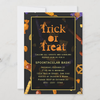 ハローウィンパーティのトリックまたは扱うSpooktacular bash 招待状