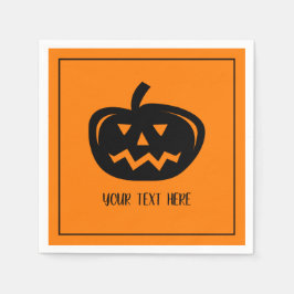 ハローウィンパーティのナプキンにカボチャの頭彫り スタンダードカクテルナプキン