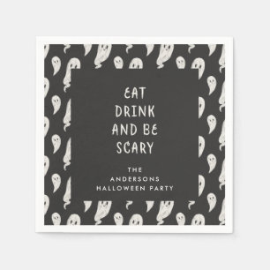 ハローウィンパーティのハロウィンの幽霊のナプキン スタンダードカクテルナプキン