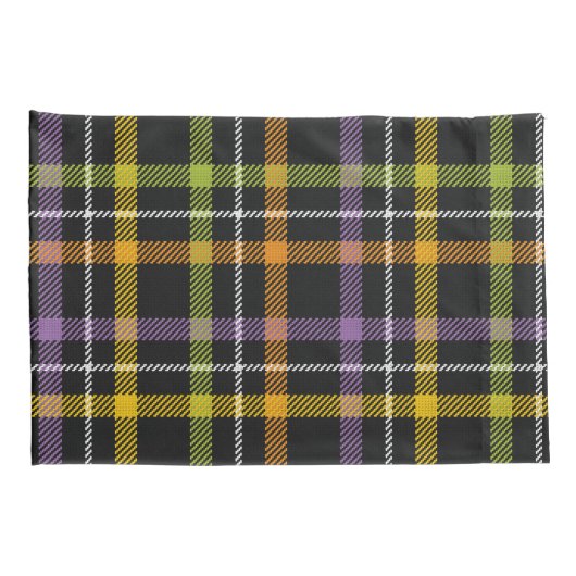 ハローウィンパーティの休日のカスタムなレトロの格子縞 枕カバー (裏面-右)