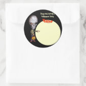 ハローウィンパーティの名札-スカルの子供 ラウンドシール (バッグ)