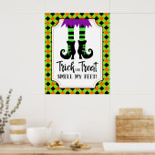 ハローウィンパーティの手品または治療足 ポスター (キッチン)