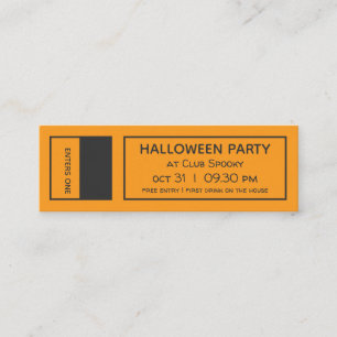 ハローウィンパーティの招待のモダンのチケット スキニー名刺