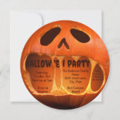 ハローウィンパーティの招待不気味なカボチャ カード (正面)