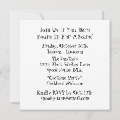 ハローウィンパーティの招待状の小さい意地悪な人のブーイング 招待状 (裏面)