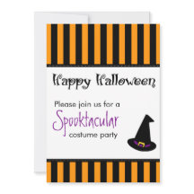 ハローウィンパーティの招待状の魔法使いの帽子