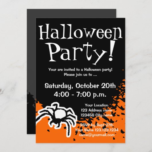 ハローウィンパーティの招待状|のカスタムの招待 招待状 (正面/裏面)