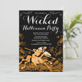 ハローウィンパーティの招待状: ヴィンテージの骨組 招待状 (スタンド正面)
