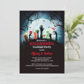 ハローウィンパーティの招待。 ゾンビのカクテルパーティー 招待状 (スタンド正面)