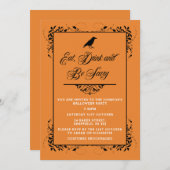 ハローウィンパーティの招待-成エレガント人向け招待状 招待状 (正面/裏面)