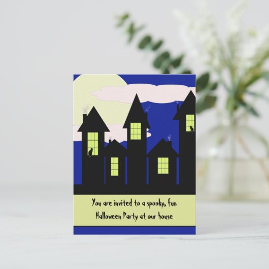 ハローウィンパーティの招待 – 2つのスタイルが利用可能 インビテーションポストカード (スタンド正面)