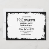 ハローウィンパーティの白いフレームとカボチャ写真 招待状 (裏面)