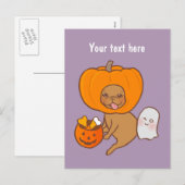 ハローウィンパーティの衣装を着たフランス人 シーズンポストカード (正面/裏面)