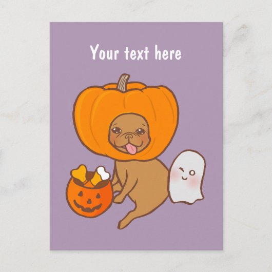 ハローウィンパーティの衣装を着たフランス人 シーズンポストカード (正面)