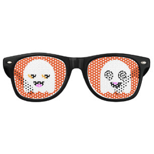 ハローウィンパーティの陰: かわいい幽霊 レトロサングラス