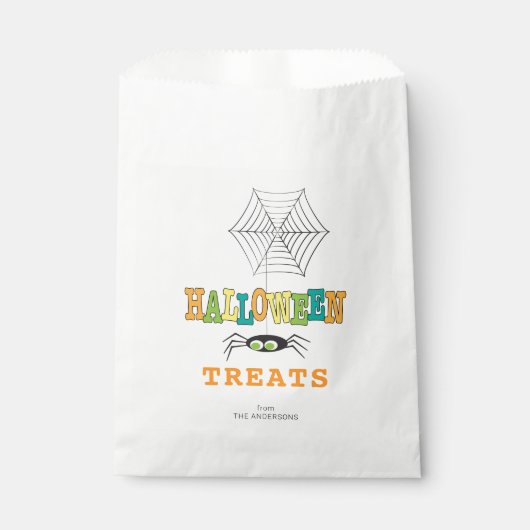 ハローウィンパーティはスパイダーの明るい色を処理 フェイバーバッグ (正面)