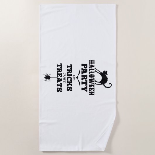ハローウィンパーティは何もしないただのトリックの面白いシャツ ビーチタオル (正面)
