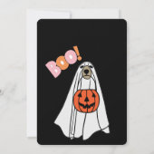 ハローウィンパーティへのカボチャと幽霊 招待状 (裏面)