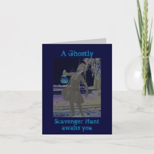 ハローウィンパーティまたはゴミ集め競争の招待 招待状 (正面)