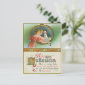 ハローウィンパーティりんご占いヴィンテージ ポストカード (スタンド正面)