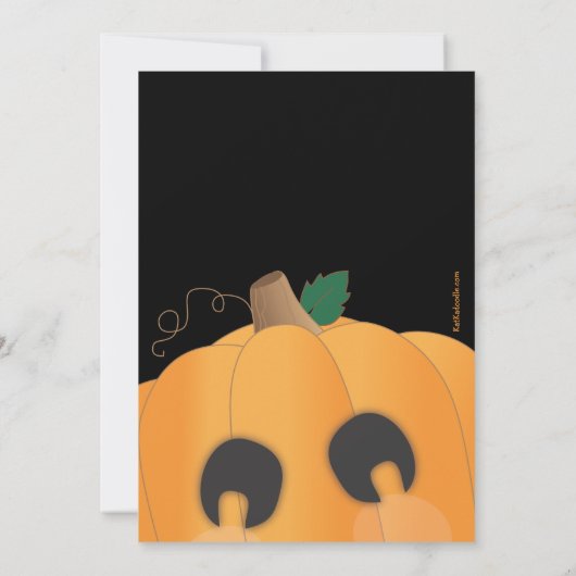 ハローウィンパーティを切り分ける不気味でかわいいカボチャ 招待状 (裏面)