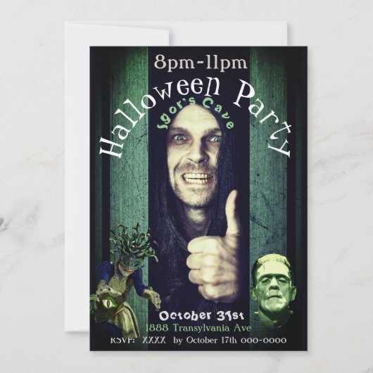 ハローウィンパーティイゴール洞窟招待状ヴィンテージ 招待状 (正面)