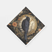 ハローウィンパーティイブブラッククロウオレンジ色の花 スタンダードランチョンナプキン (角)