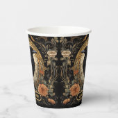 ハローウィンパーティイブブラッククロウオレンジ色の花 紙コップ (左)