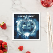 ハローウィンパーティイブブルーパンプキンホラー スタンダードカクテルナプキン (インサイチュ)