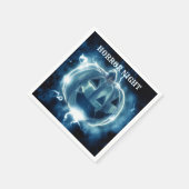 ハローウィンパーティイブブルーパンプキンホラー スタンダードカクテルナプキン (角)