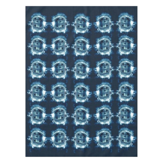 ハローウィンパーティイブブルーパンプキンホラー テーブルクロス (正面)