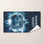 ハローウィンパーティイブブルーパンプキンホラー バスタオルセット (ハンドタオル)