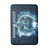 ハローウィンパーティイブブルーパンプキンホラー バスマット (正面縦)