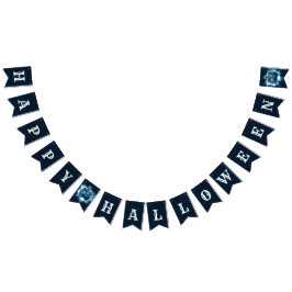 ハローウィンパーティイブブルーパンプキンホラー バンティングフラッグ