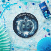 ハローウィンパーティイブブルーパンプキンホラー ペーパープレート (パーティー)