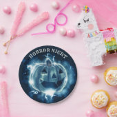 ハローウィンパーティイブブルーパンプキンホラー ペーパープレート (パーティー)